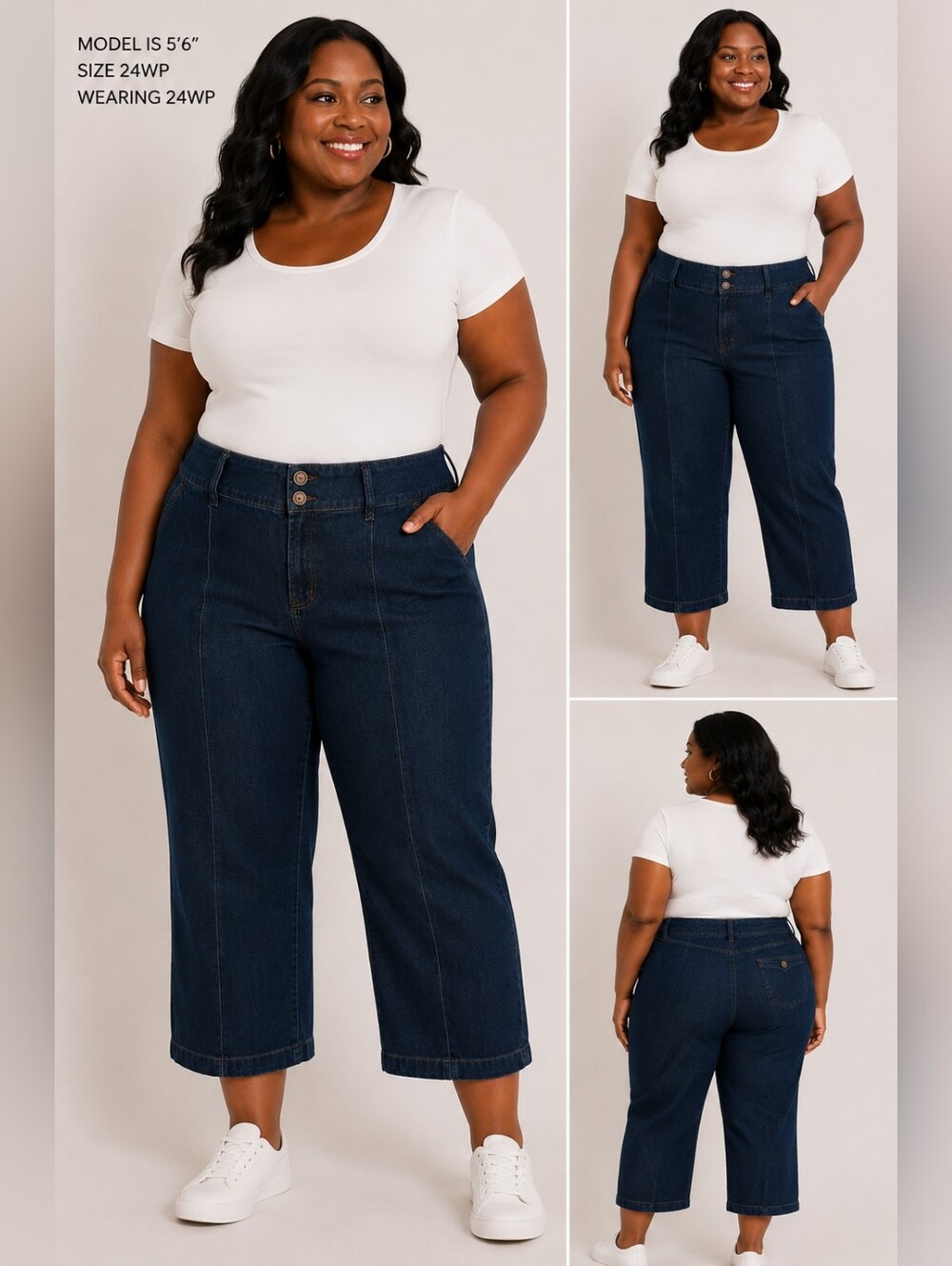 DG2 by Diane Gilman Women’s 24WP Dark Wash Stretch Cropped Jeans 22x27
